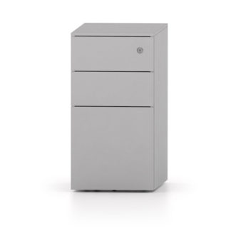 Cube Narrow Steel Pedestal In Silver Office Resale