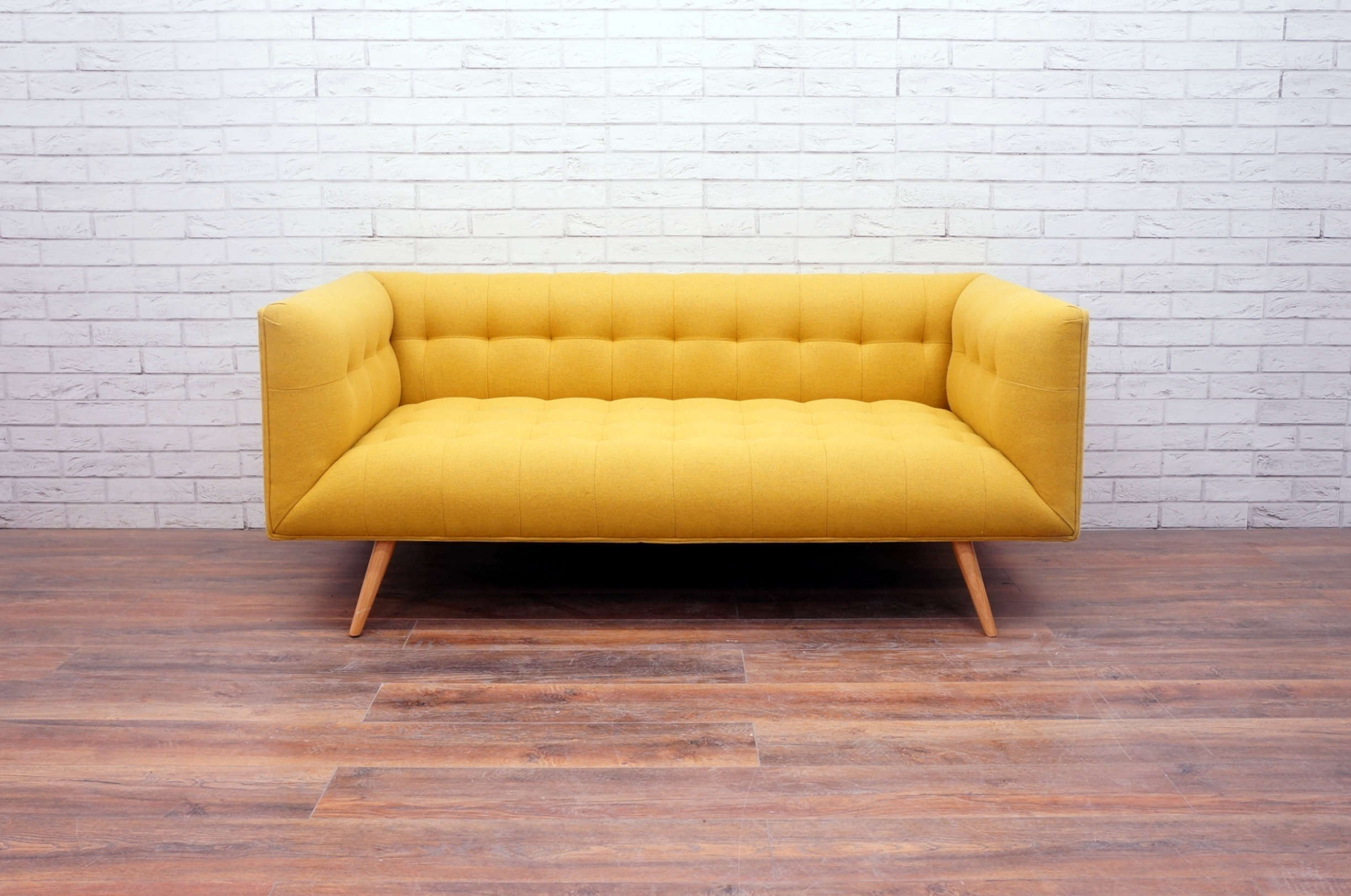 yellow 2 seater sofa bed